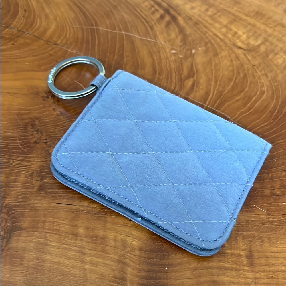 Vera Bradley Campus Double ID Wallet Quilted Keychain in Carbon Gray - Picture 3 of 5